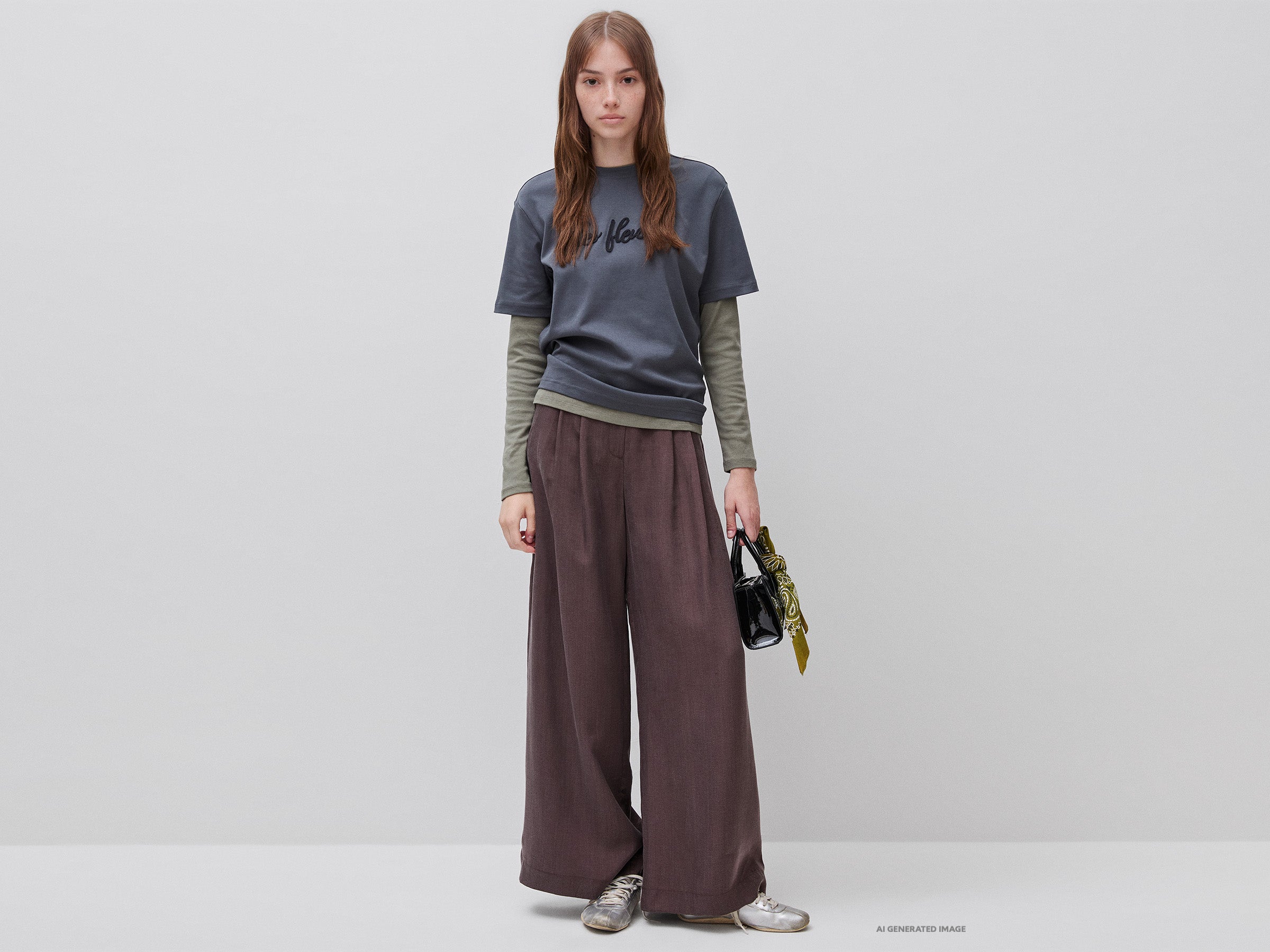 United Colors of Benetton T-shirt oversize maglietta cotone ricamo