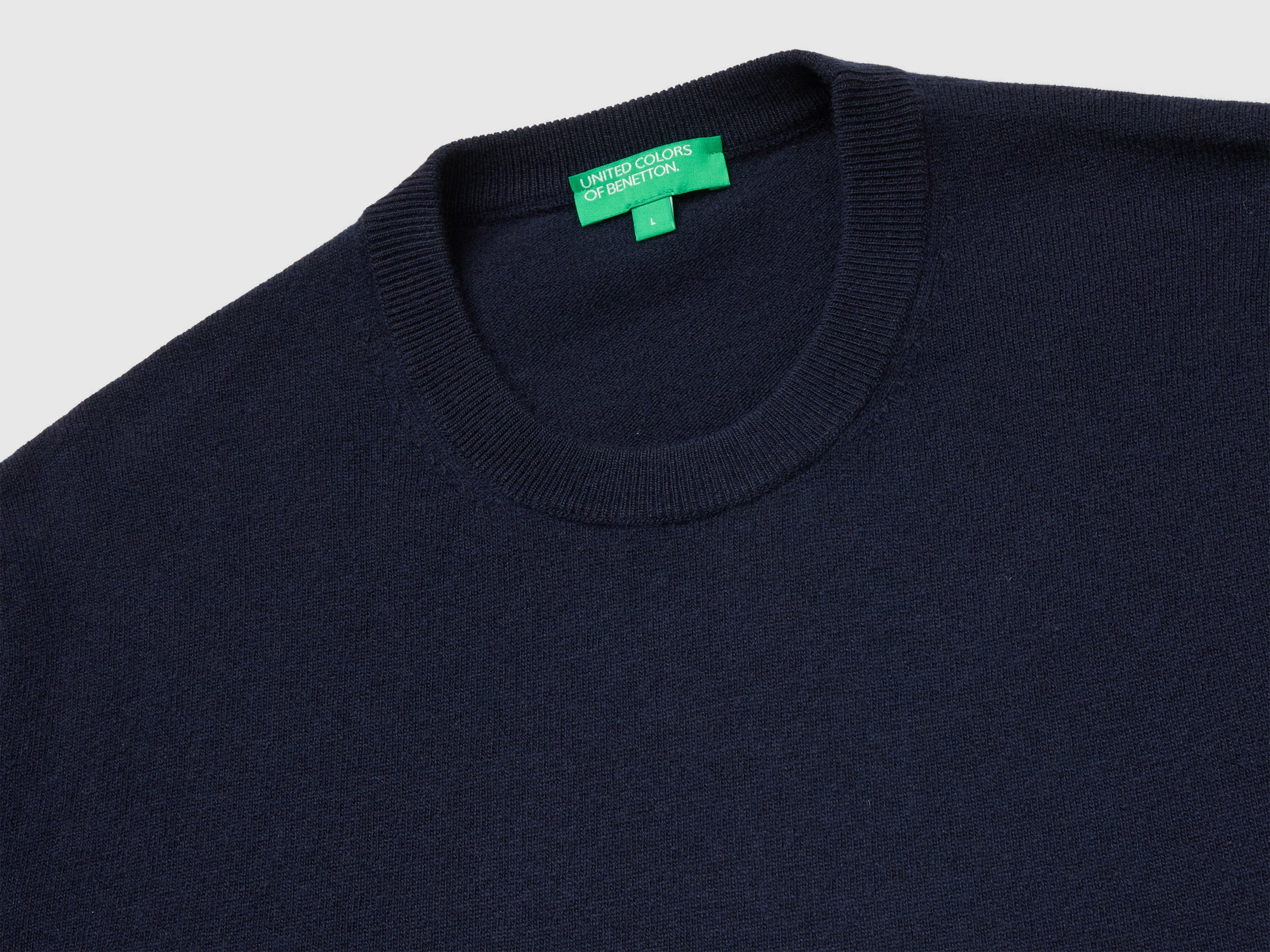United Colors of Benetton Maglione lana merino blu notte M