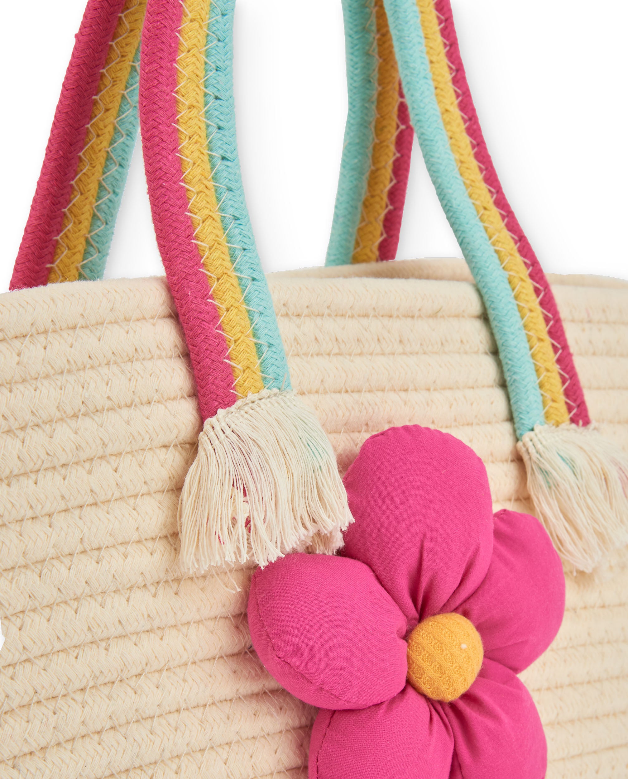 TucTuc Accessori borsa bambina beige fiore fucsia