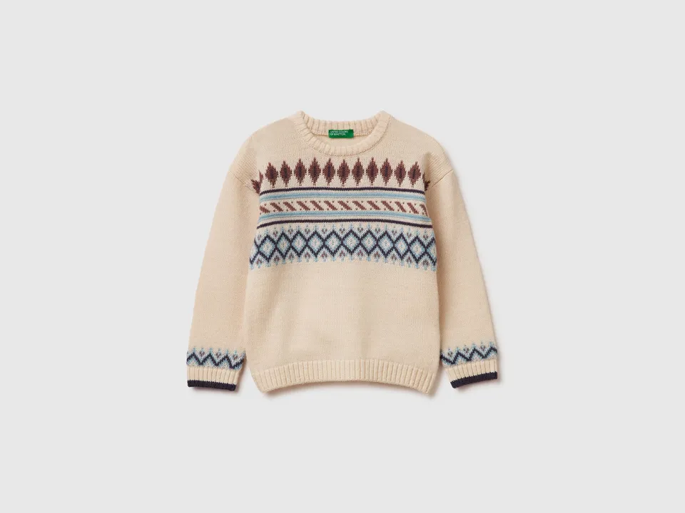 United Colors of Benetton Maglione Jacquard maglia lana bambino