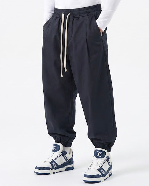 Sottosopra pantalaccio cotone balloon pantalone nero duca homme