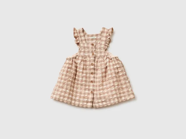 United Colors of Benetton Vestito Vichy Cotone Bambina Taglia 68