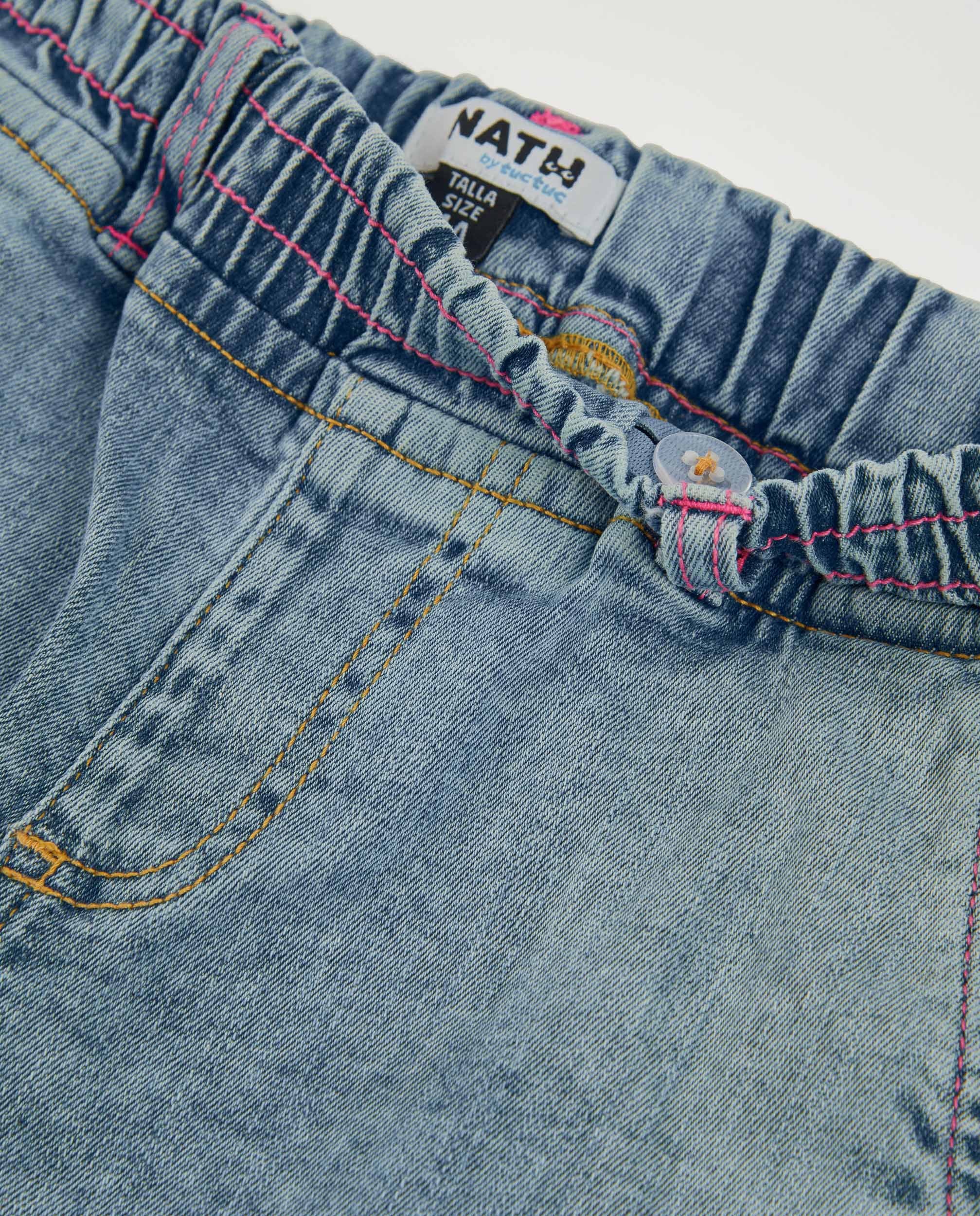 TucTuc Pantaloni cargo denim jeans bambina blu