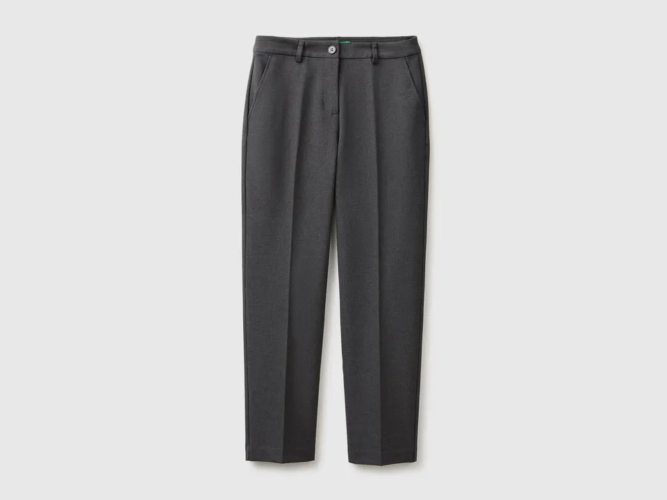 United Colors of Benetton pantaloni dritti viscosa stretch alla caviglia