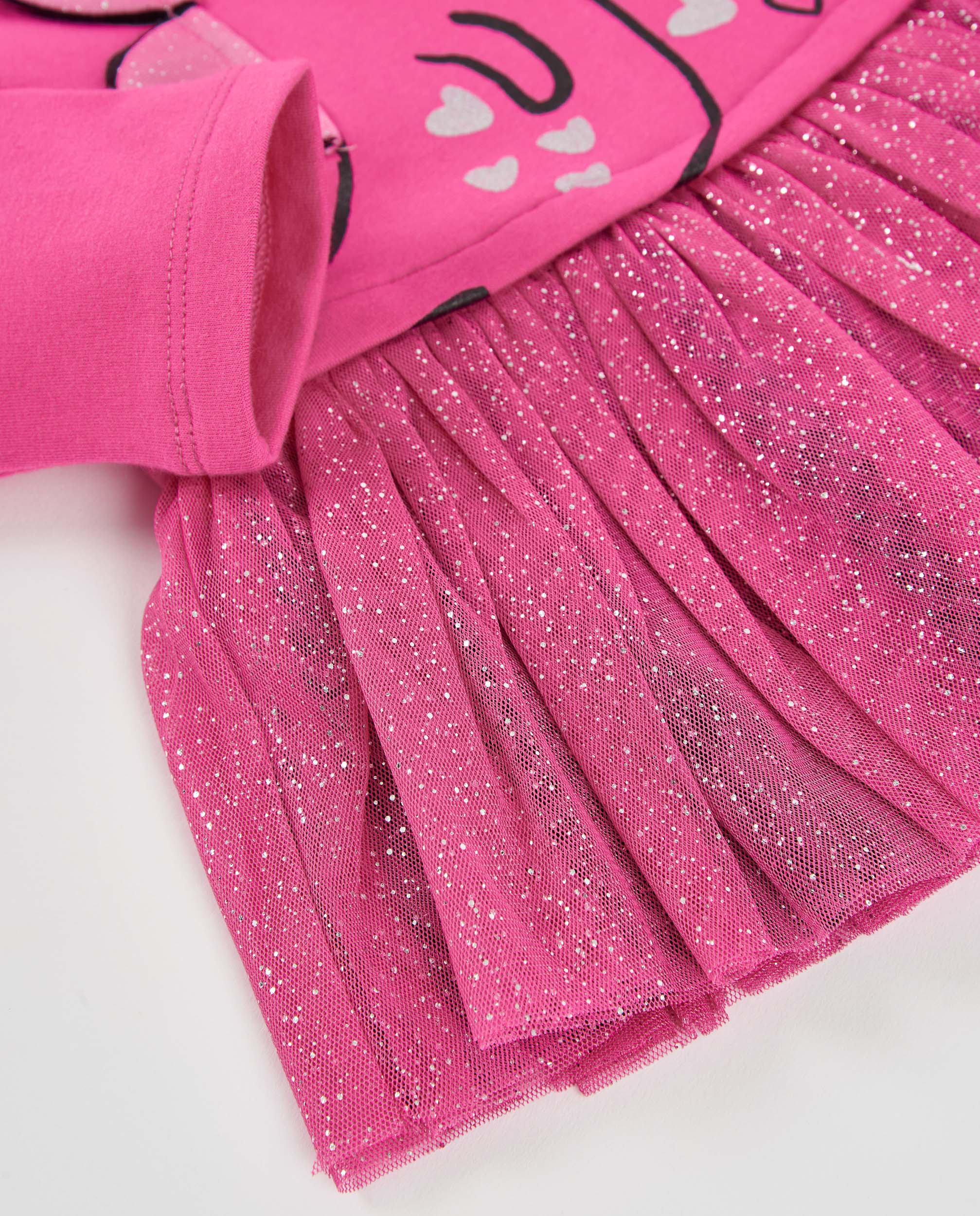 TucTuc Vestiti abitino bambina fucsia dinosauro cotone