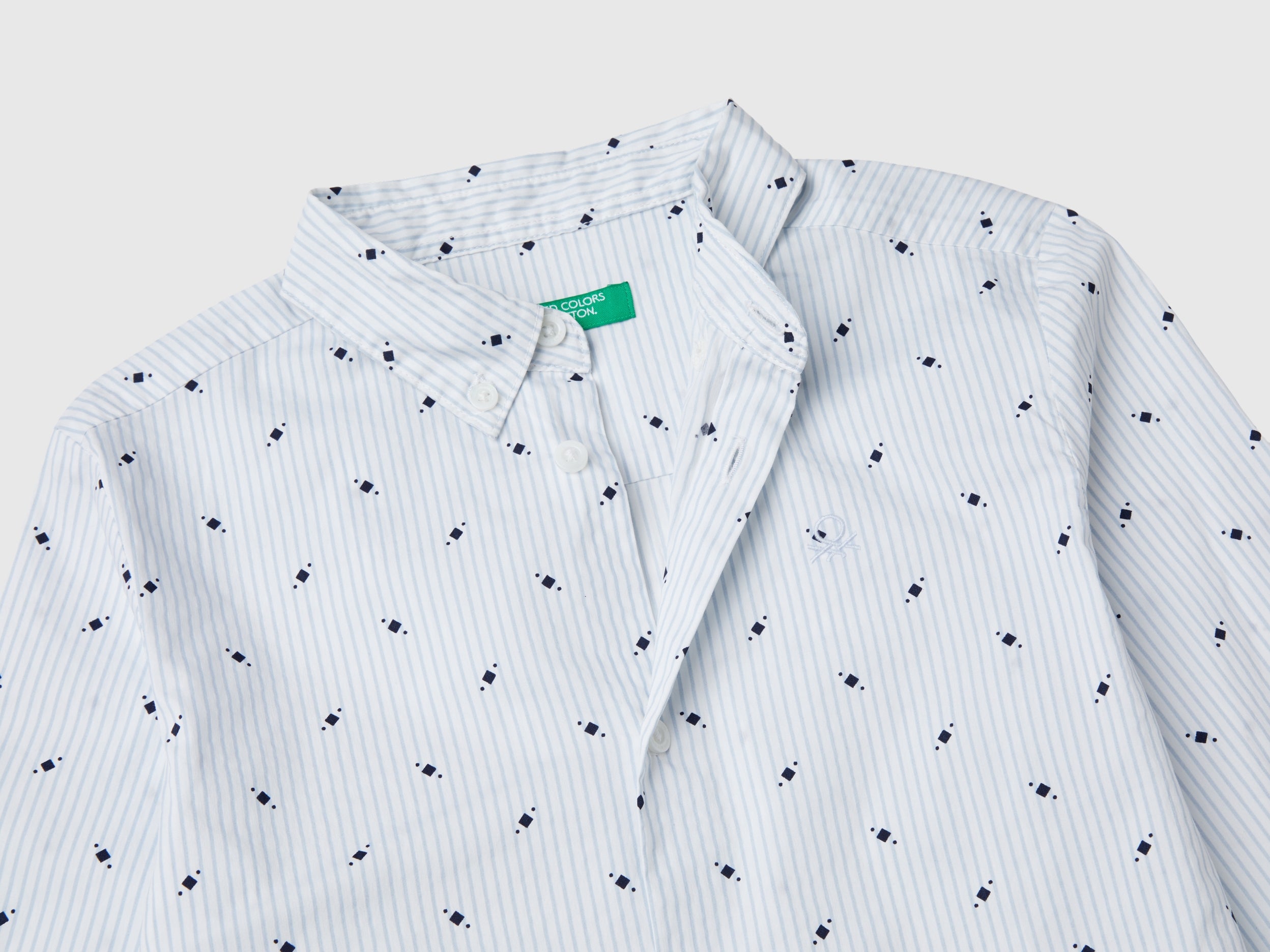 United Colors of Benetton Camicia Slim Manica Lunga Cotone