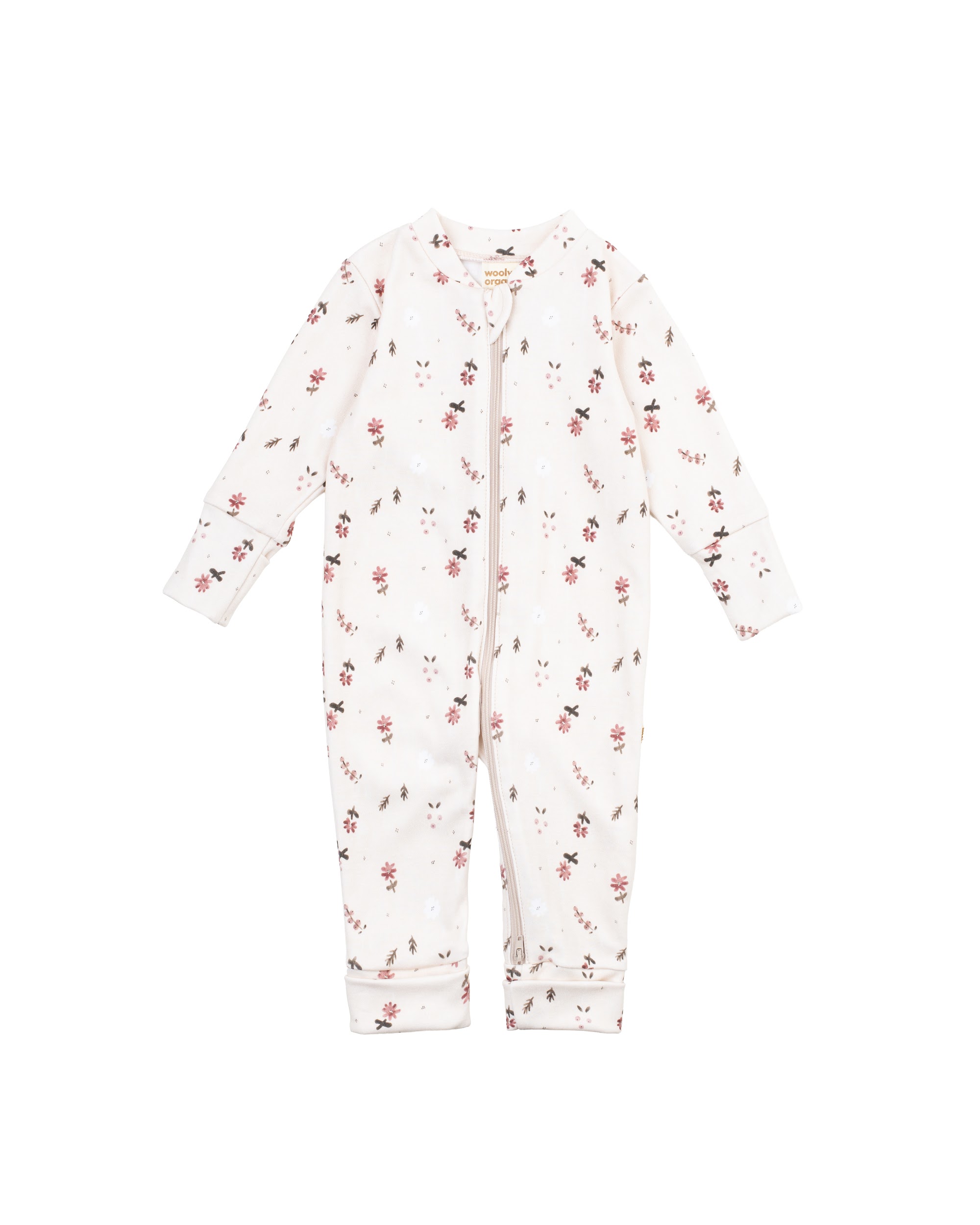 Woolly Organic Baby Sleepsuits tutina zip cotone bio Nordic Flora