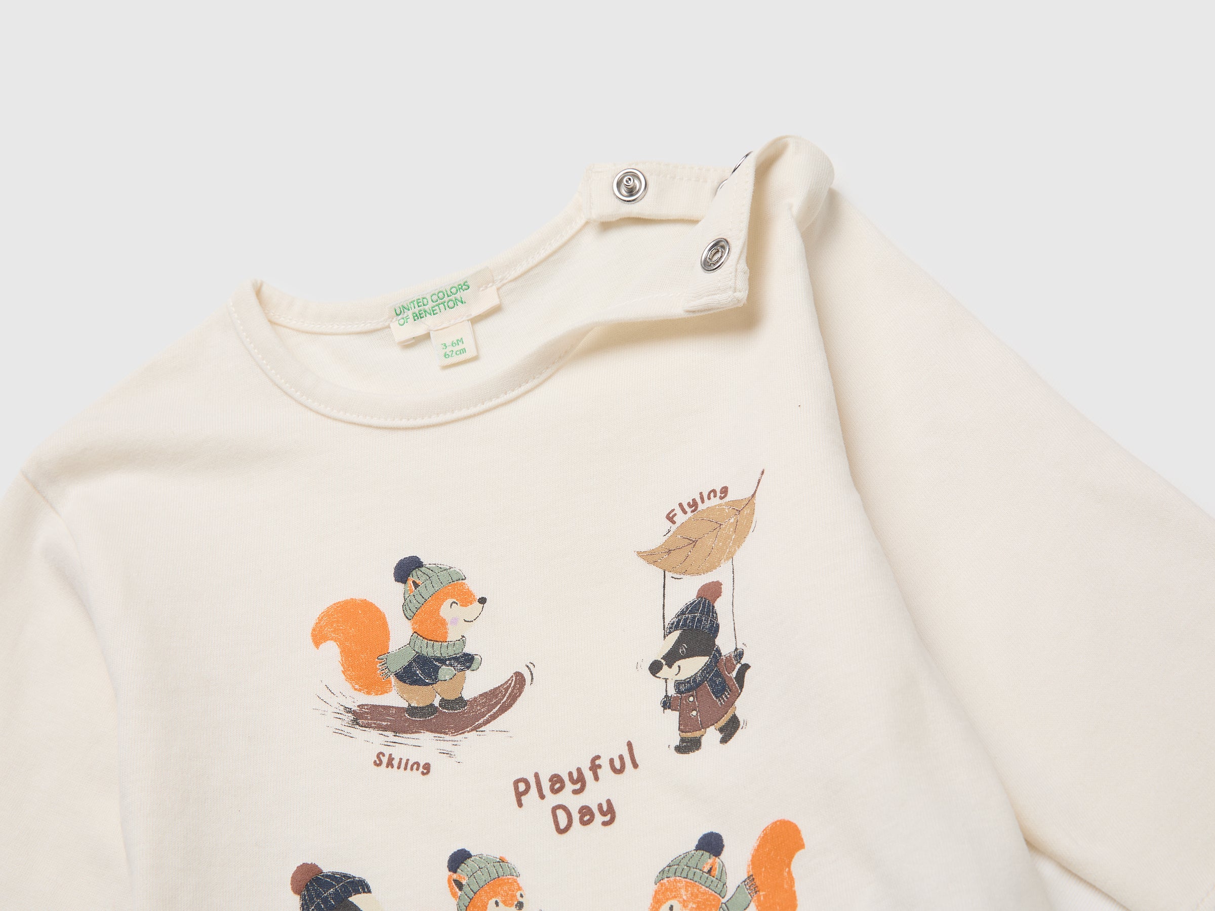 United Colors of Benetton T-shirt cotone bio manica lunga neonato