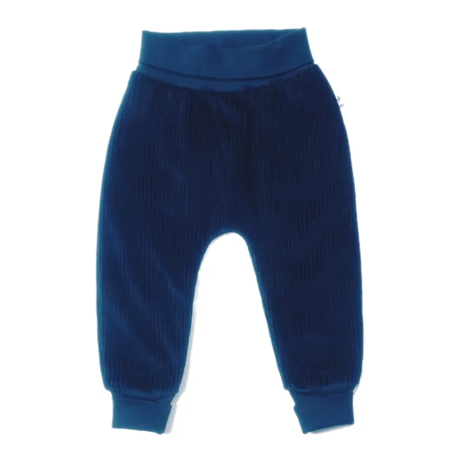 Leela pantaloni a coste Baby Blu Notte cotone organico