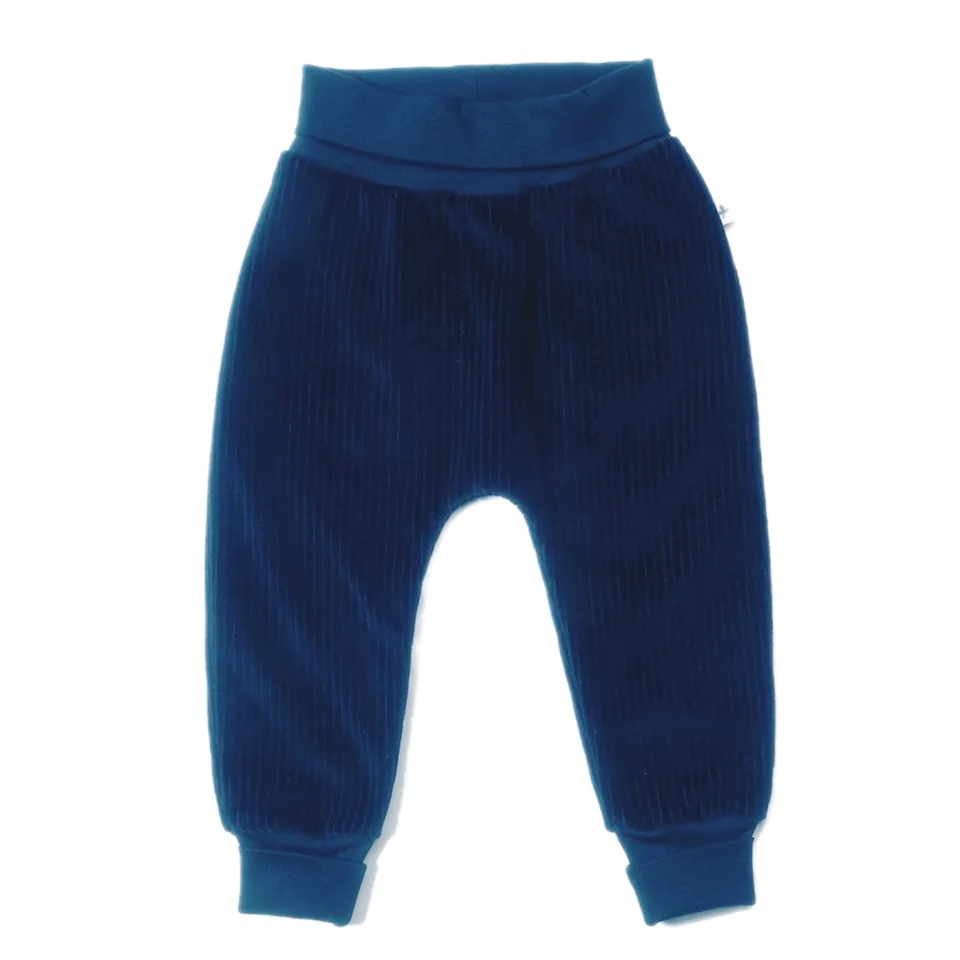 Leela pantaloni a coste Baby Blu Notte cotone organico