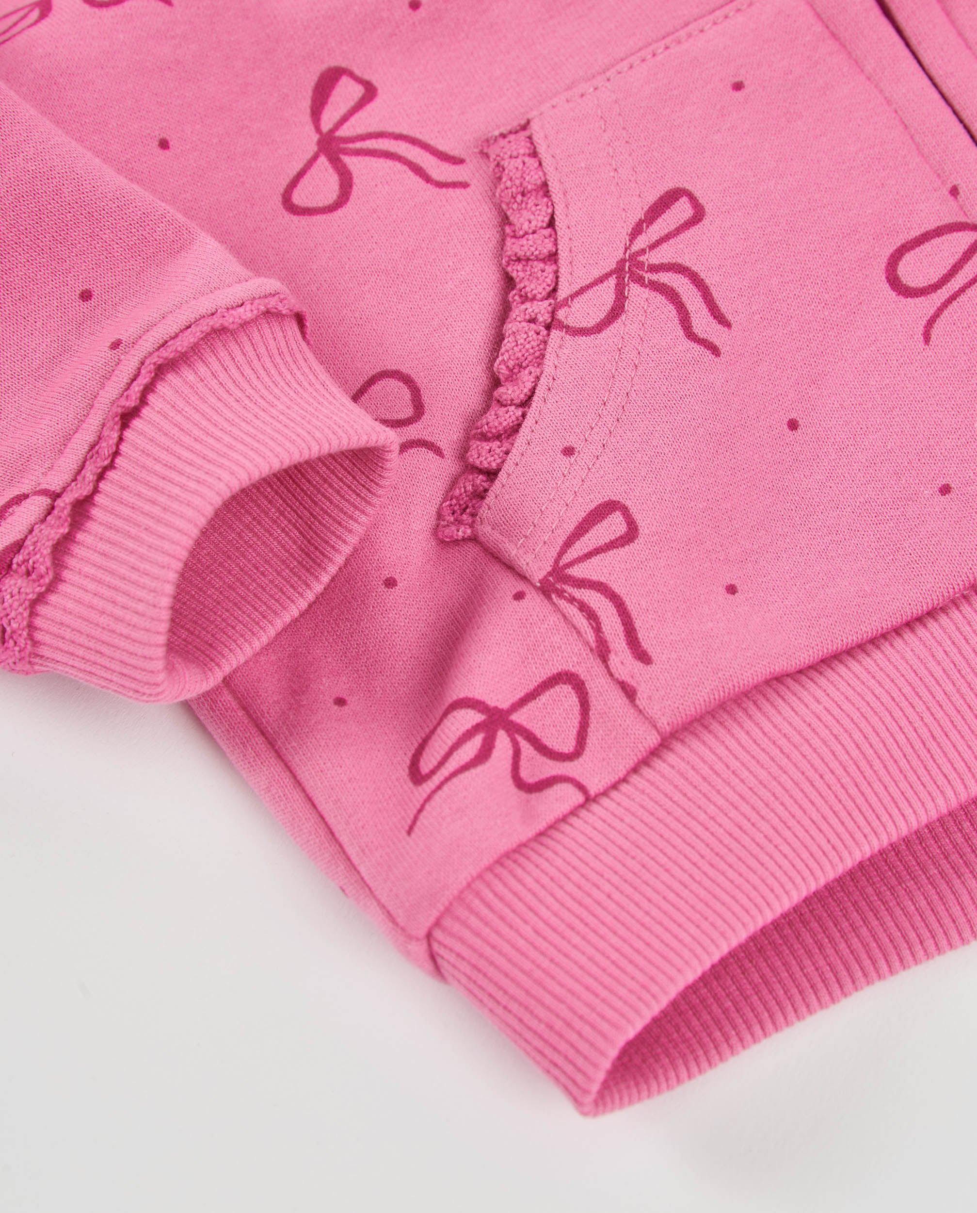 TucTuc Felpe Felpa bambina rosa zip cappuccio fiocchi