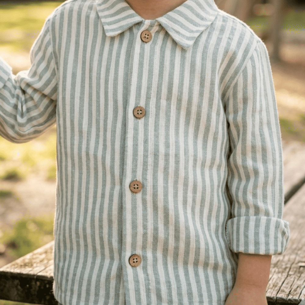 Petite Citrouille Mode Garçon Antoine camicia cotone verde