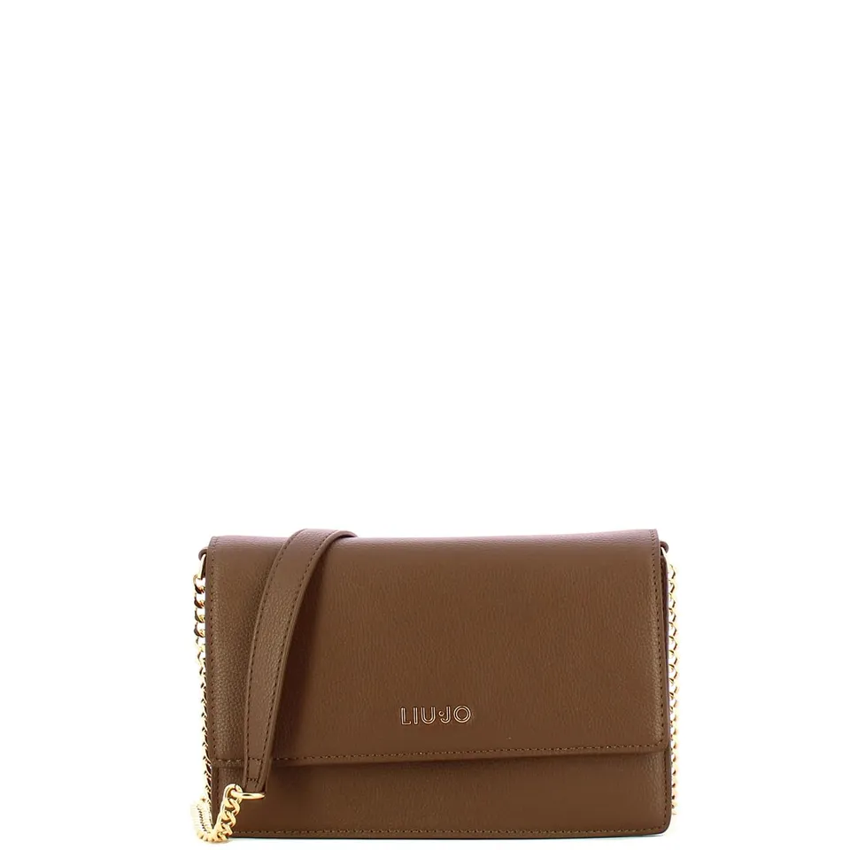 Liu Jo Borsa a Tracolla Piccola Nero 23x8x17 catena oro