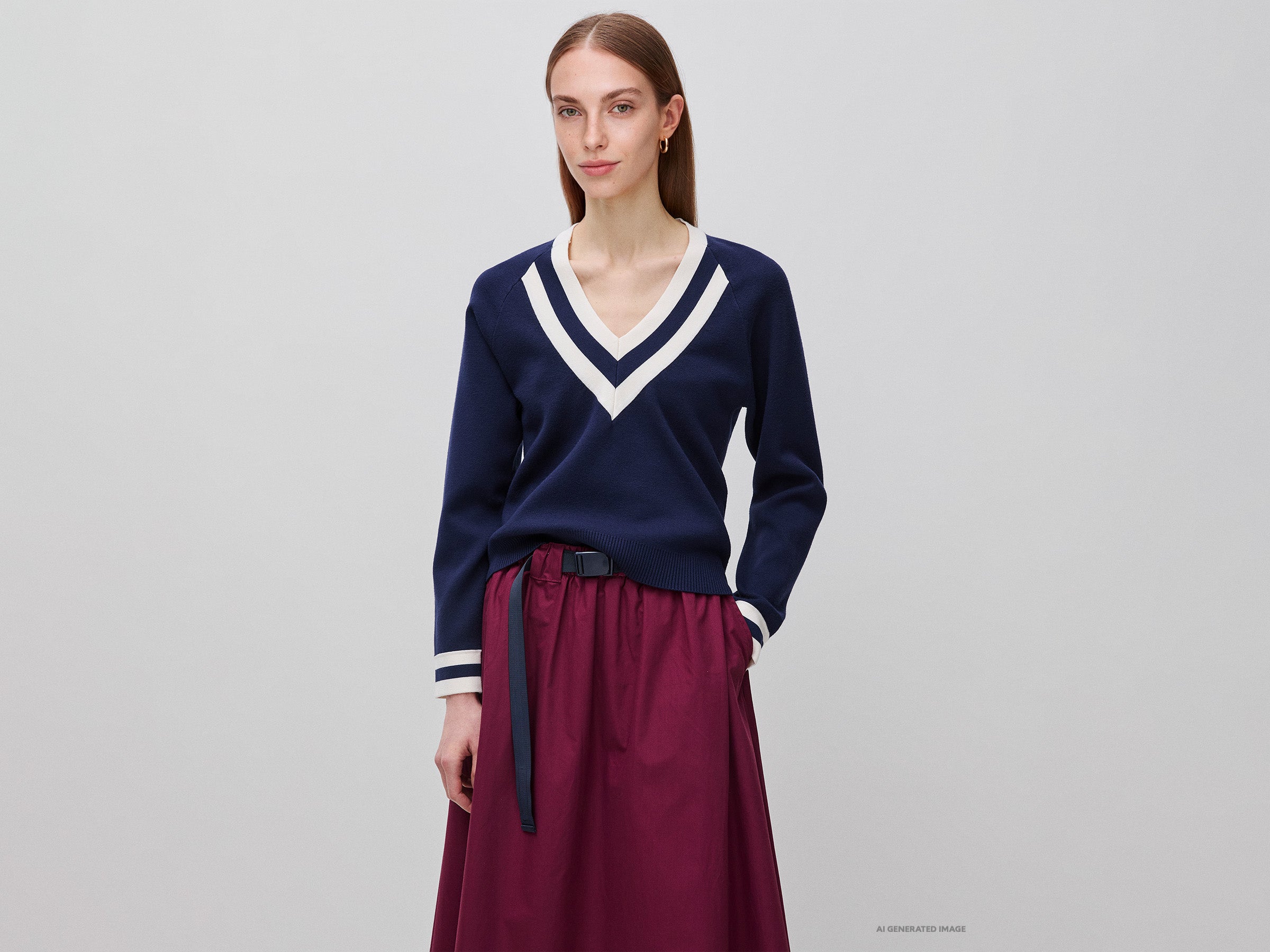 United Colors of Benetton Maglione scollo V boxy viscosa taglia S