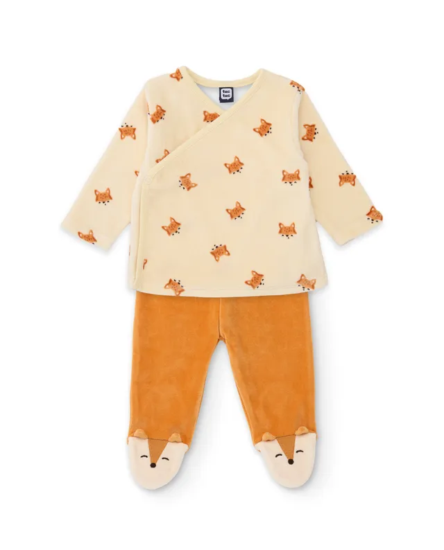 TucTuc Completi tutina neonato volpi camel maglia + ghettina