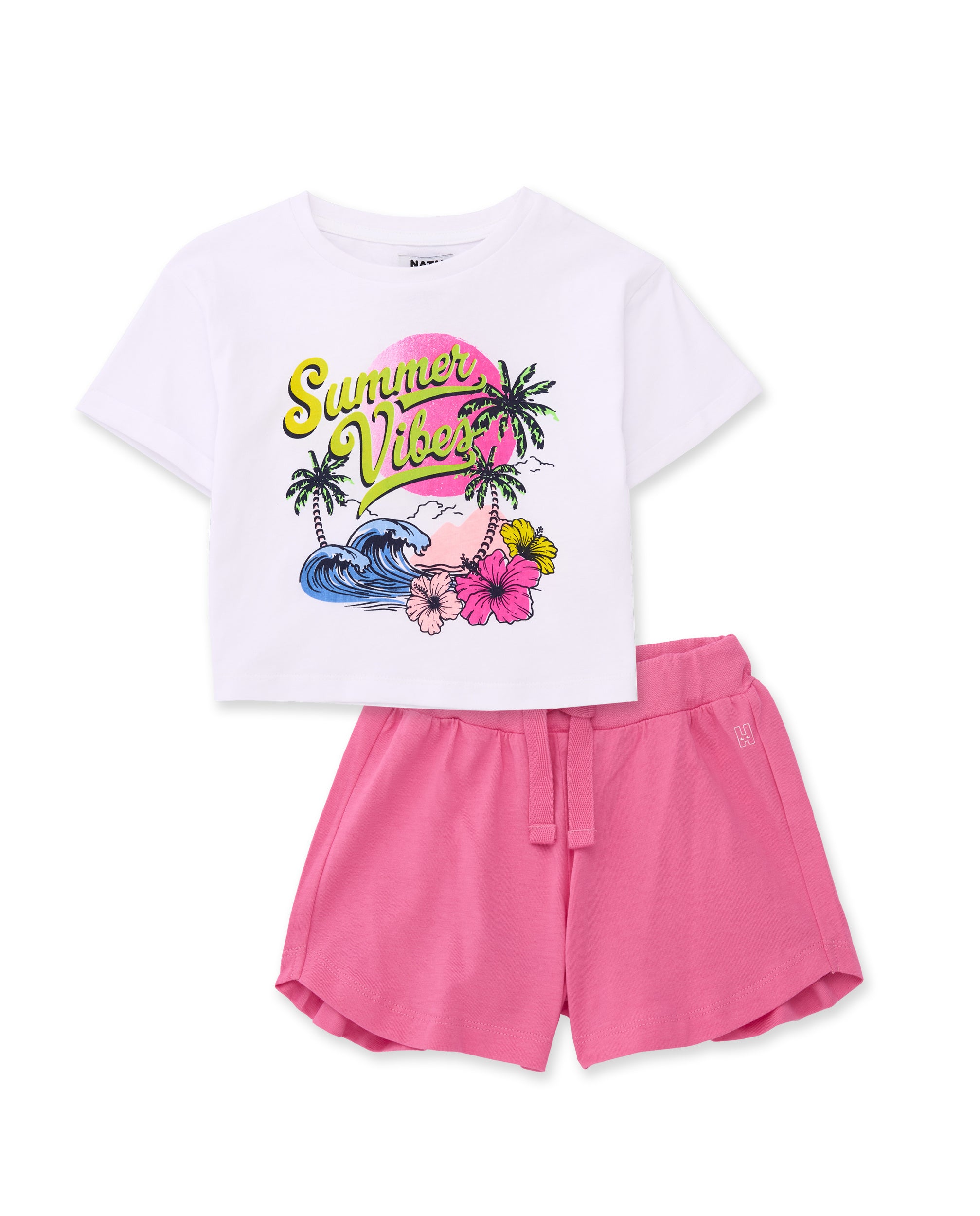 TucTuc Completi Tropicale Completo Bambina Bianco 2 Pezzi