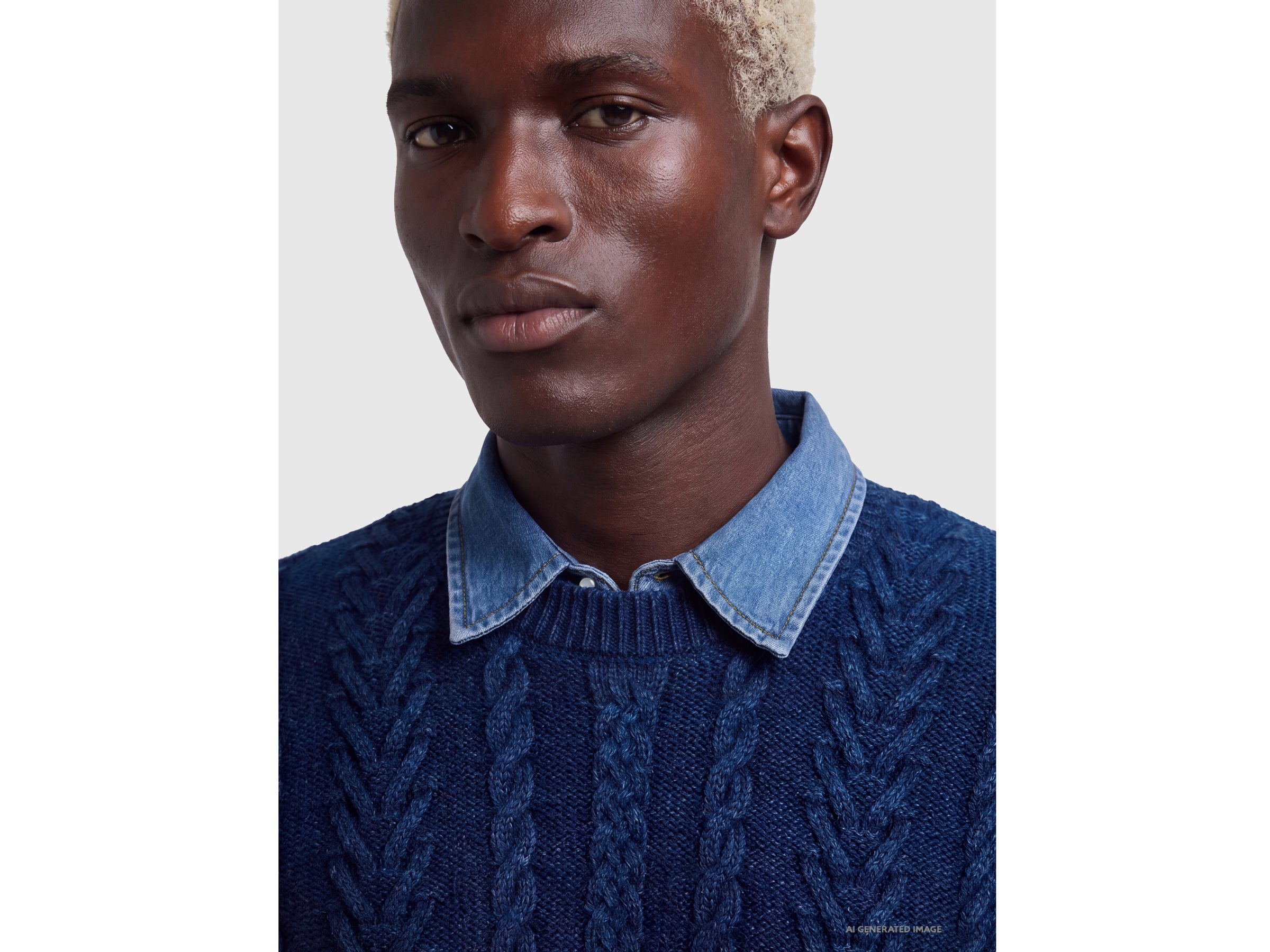United Colors of Benetton maglione lana trecce cavi S