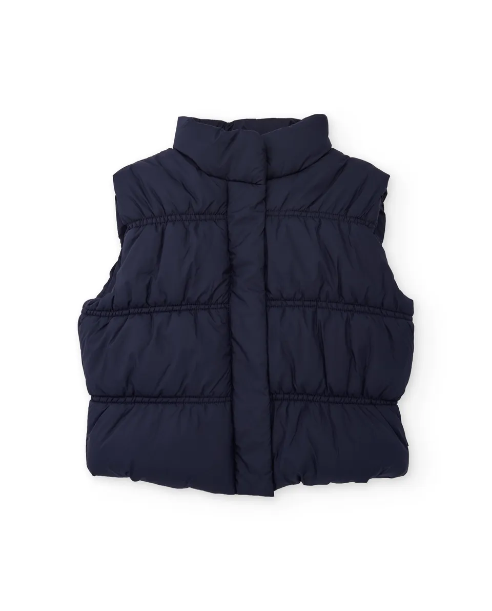 TucTuc Cappotti gilet imbottito blu bambino collo alto