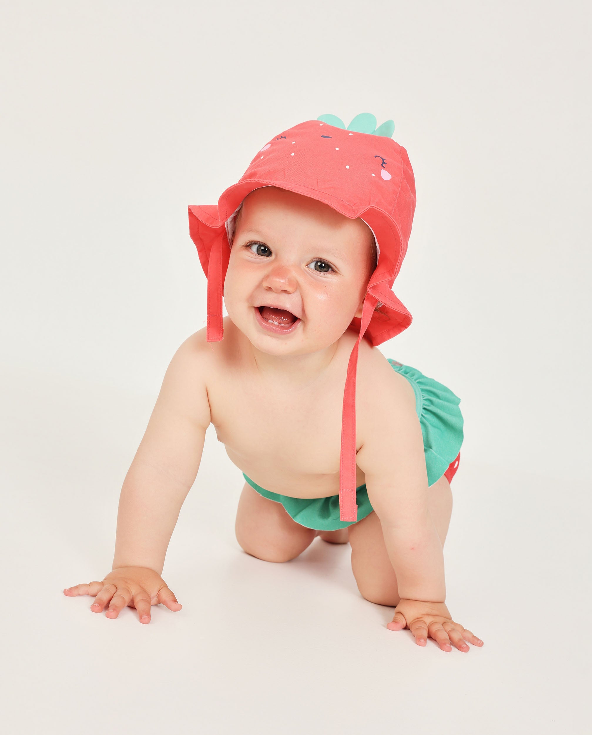 TucTuc Costumi Da Bagno Completino Neonata Rosso 1-3 Mesi UPF 50+