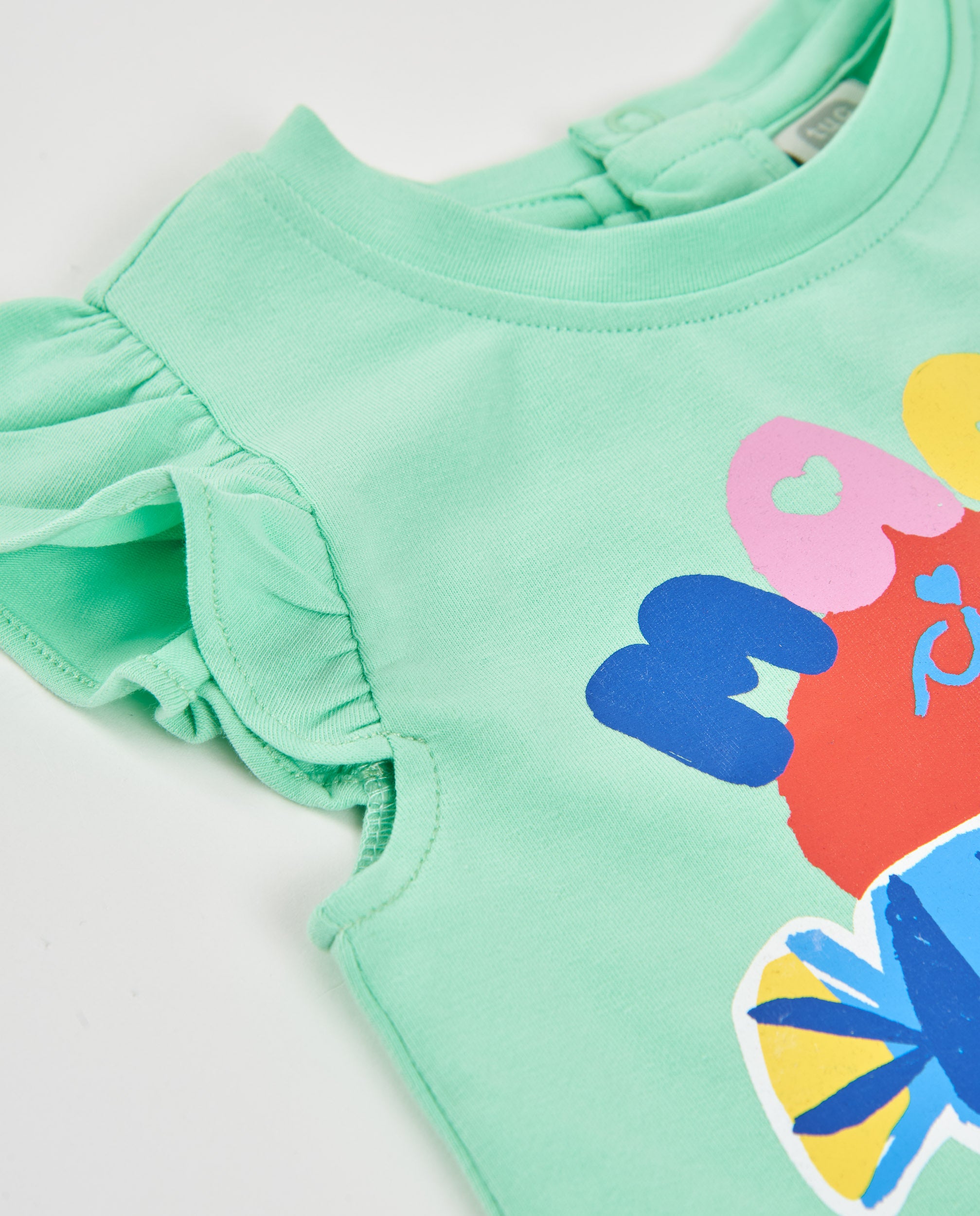 TucTuc Magliette T-Shirt Bambina Verde Volant 6 Mesi Jersey