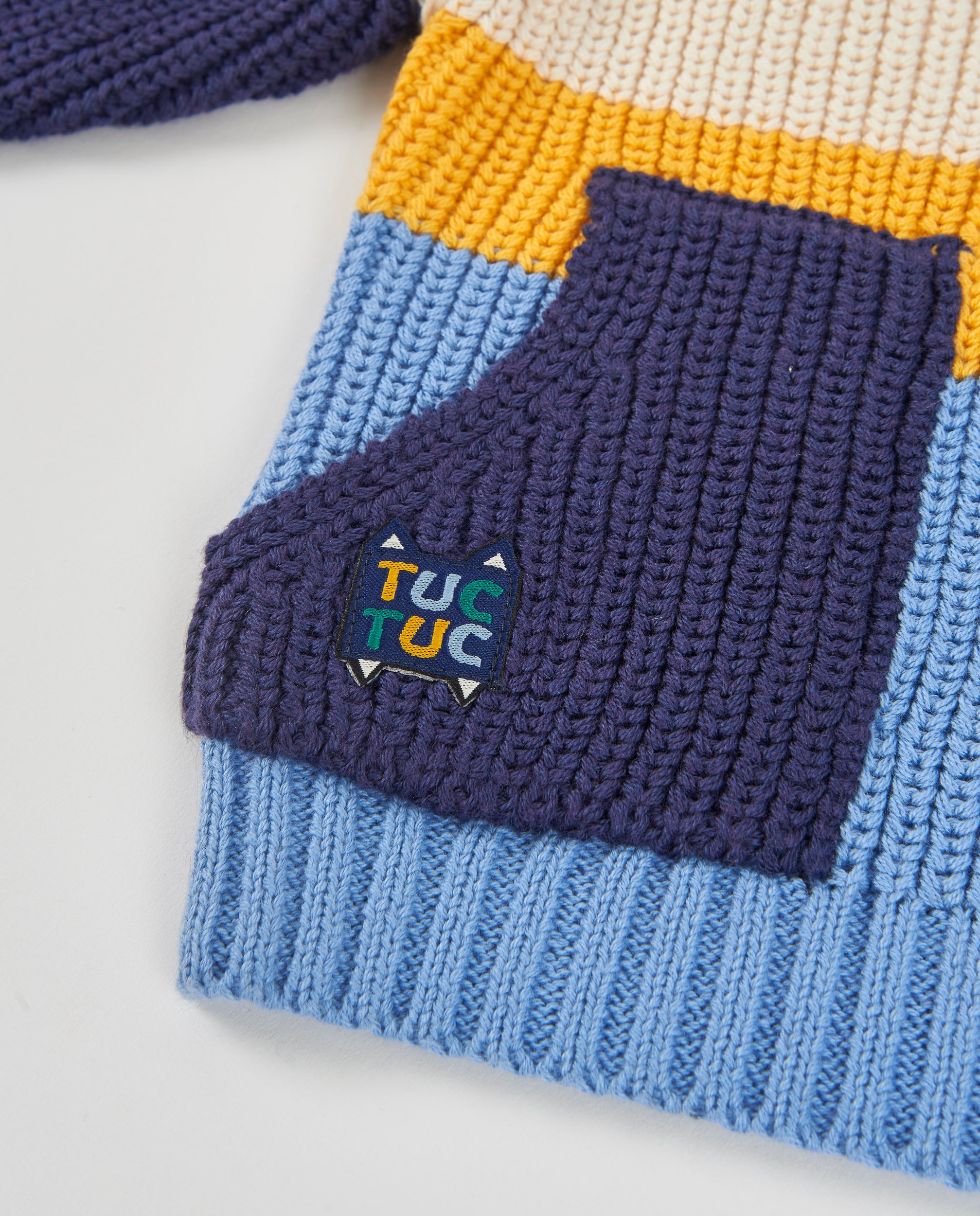 TucTuc Maglioni bimbo blu blocchi colore tricot caldo