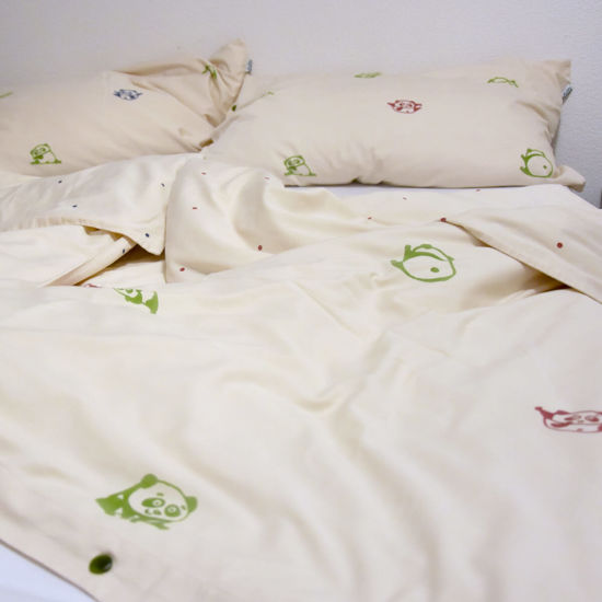 Pamboo Bedlinen lenzuola 160x200 raso cotone bio orso
