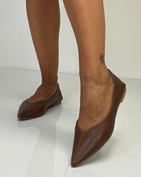 Sottosopra GSH1671 ballerine a punta nere ecopelle