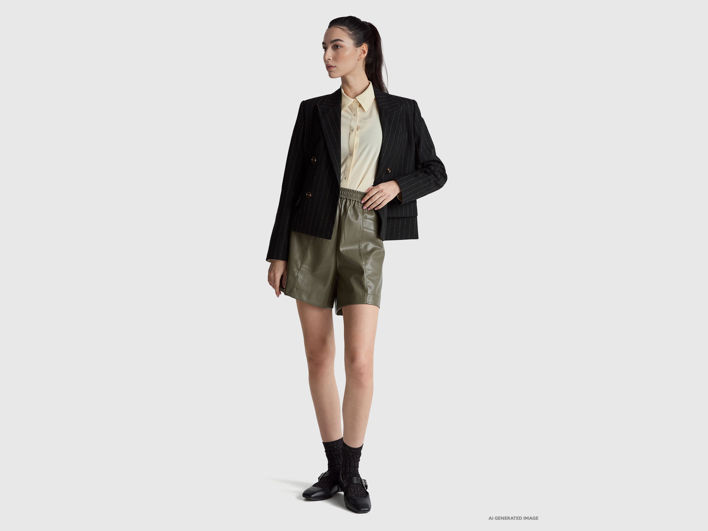 United Colors of Benetton Crepe shirt camicia manica lunga lyocell