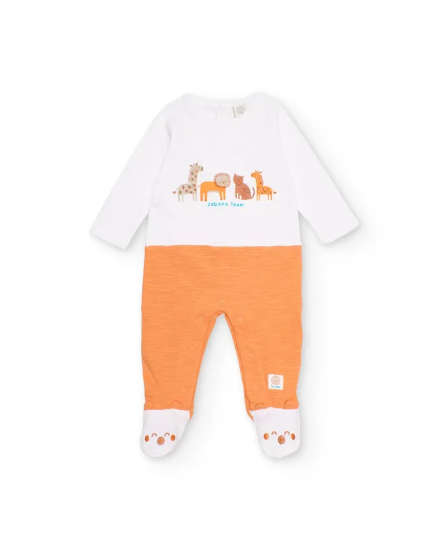 TucTuc Tutine Pagliaccetto Tutina Bianco Corallo Neonato