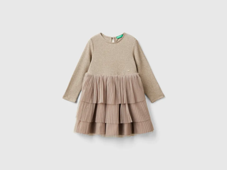 Benetton vestito gonna tulle bimba viscosa 104