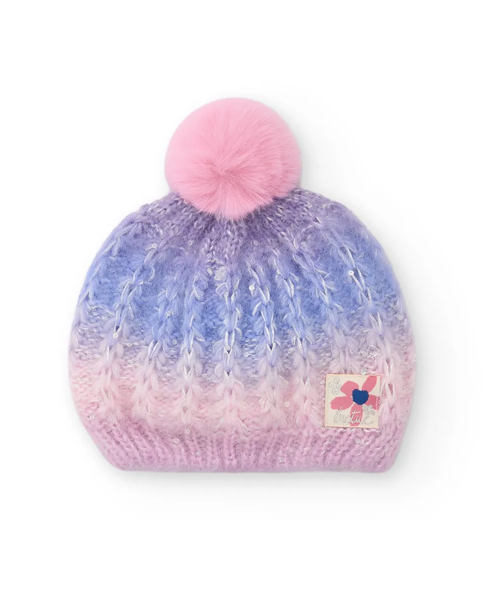 TucTuc Accessori Cappello Maglia Bambina Rosa Pompon