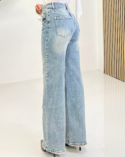Sottosopra Donna jeans jeh5822 palazzo delavato XS