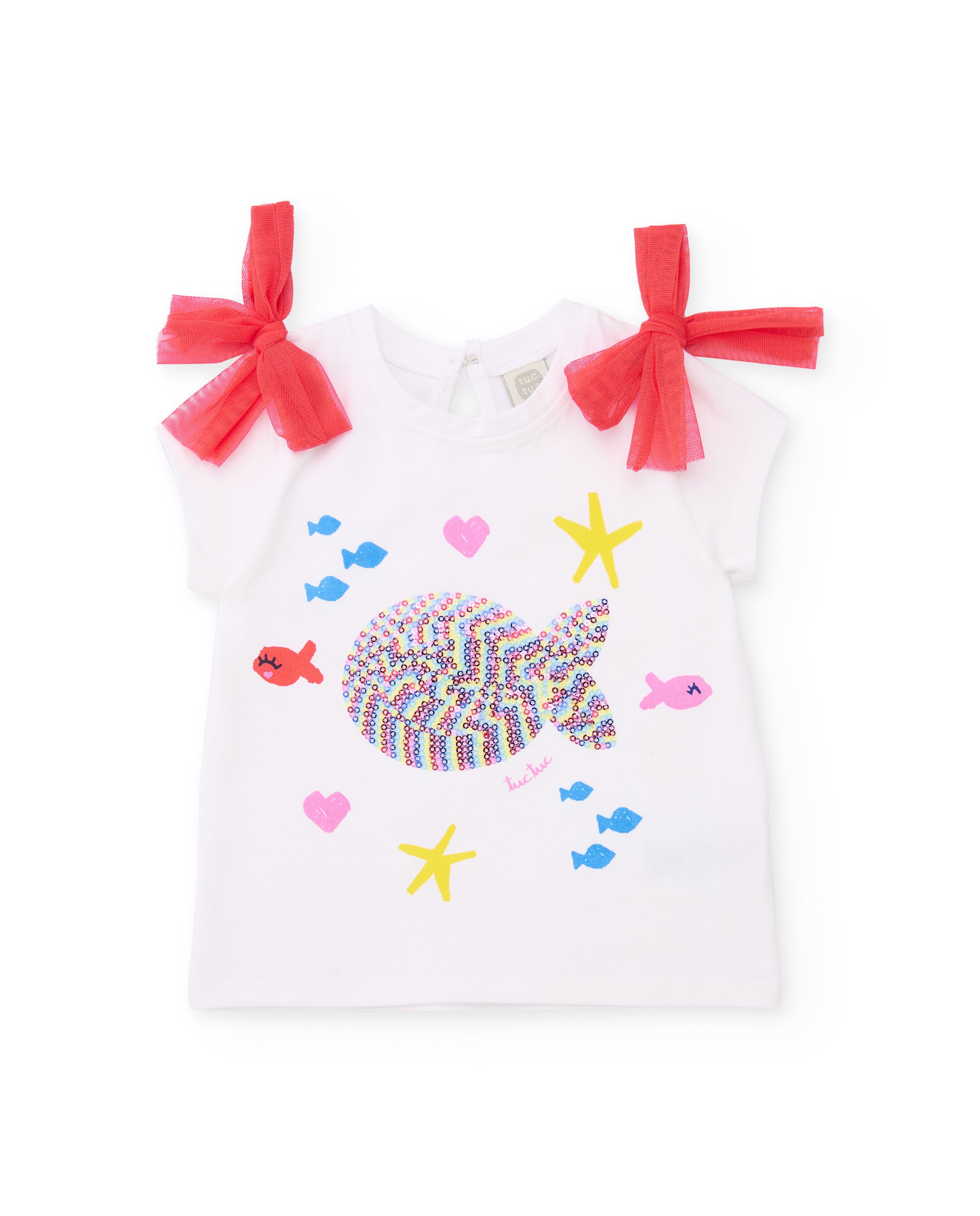 TucTuc Magliette t-shirt pesce maglia bianca