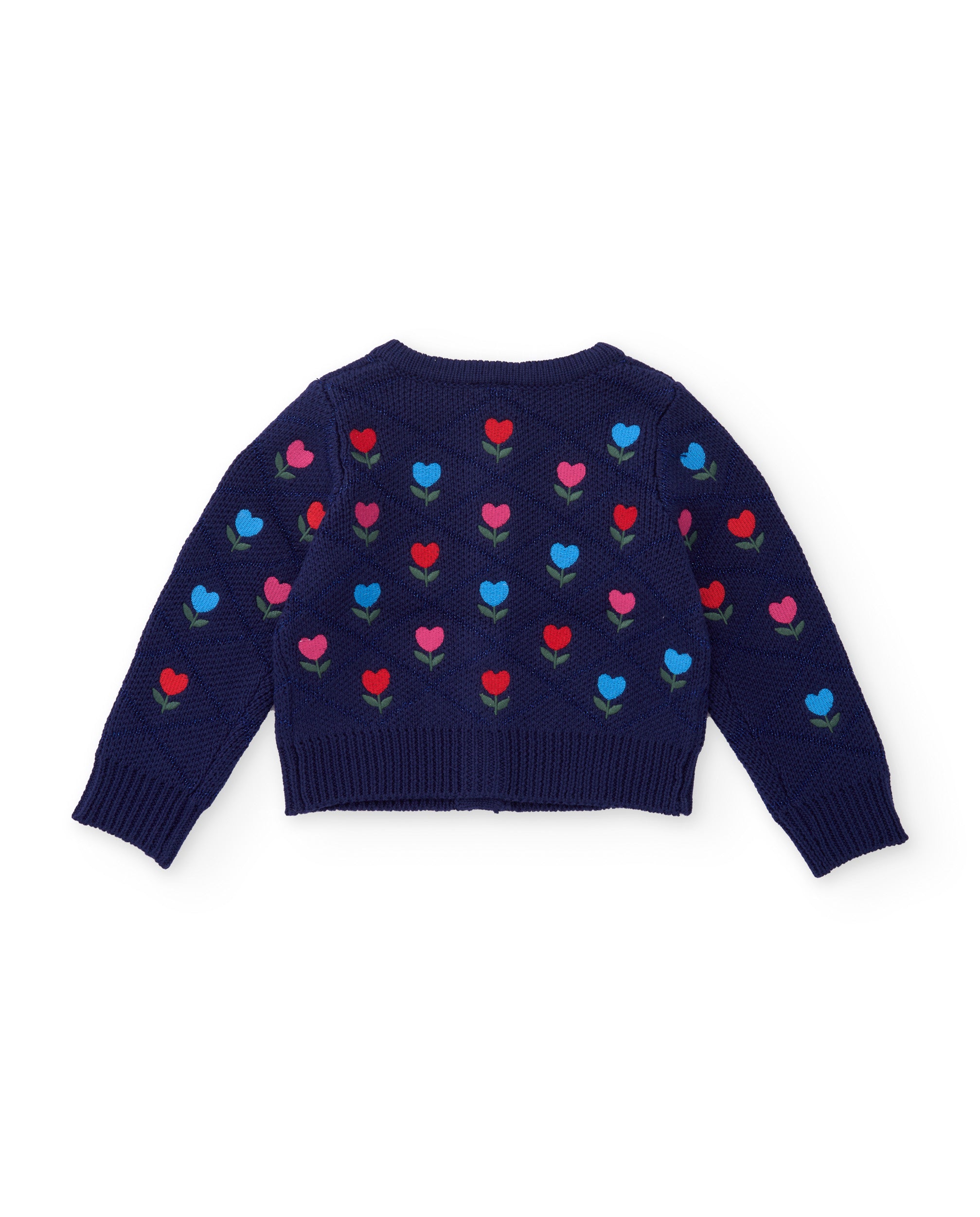 TucTuc Maglioni Giacca Bambina Blu Fiori Bottoni