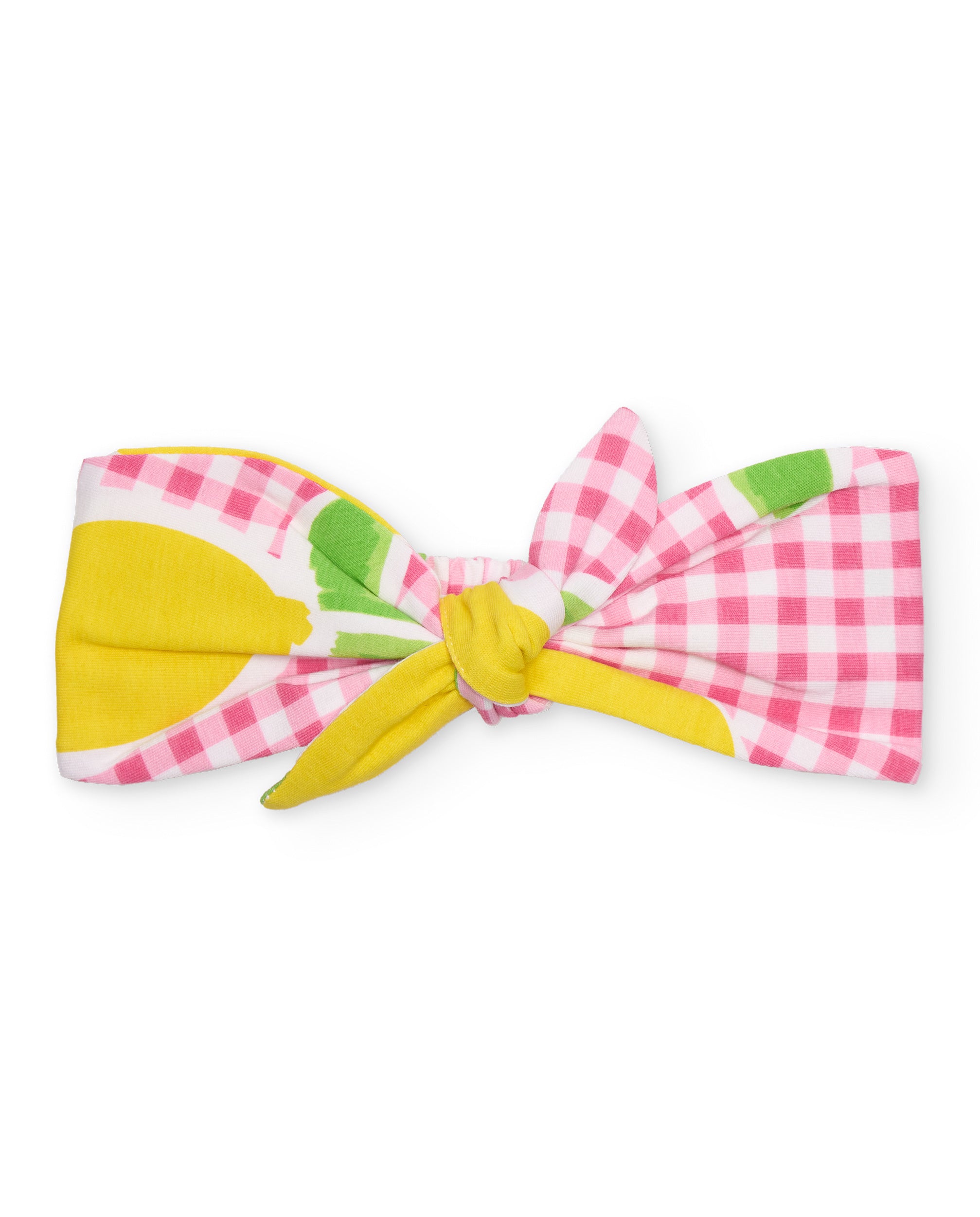 TucTuc Accessori fascia bambina rosa maglia stampa vichy limoni