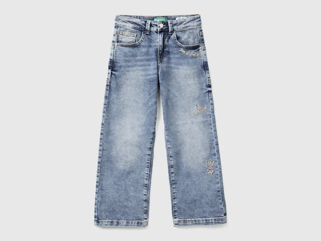 Benetton Jeans straight leg jeans denim cotone riciclato L