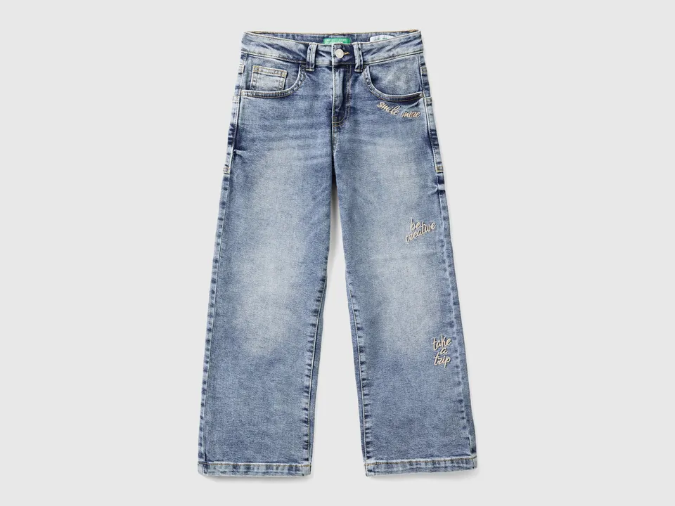 Benetton Jeans straight leg jeans denim cotone riciclato L