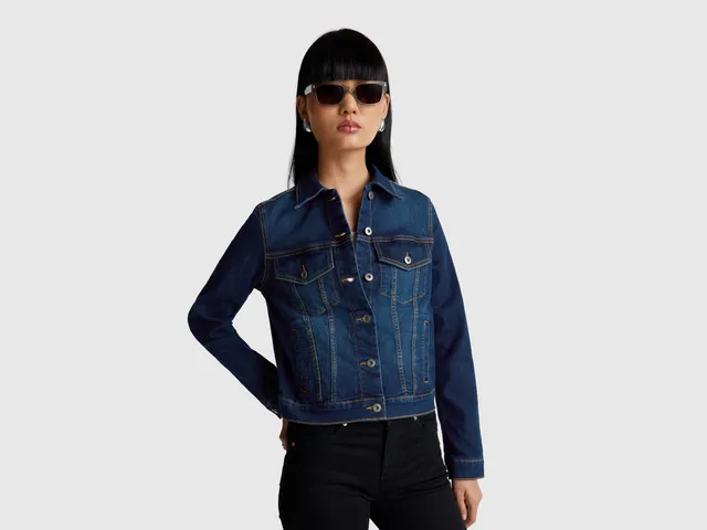 United Colors of Benetton rider giacca jeans denim stretch taglia S