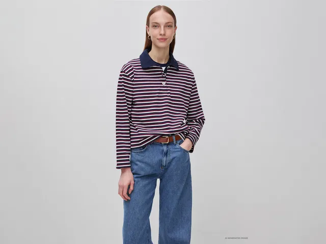 United Colors of Benetton Regular Polo a Righe M Cotone Pesante