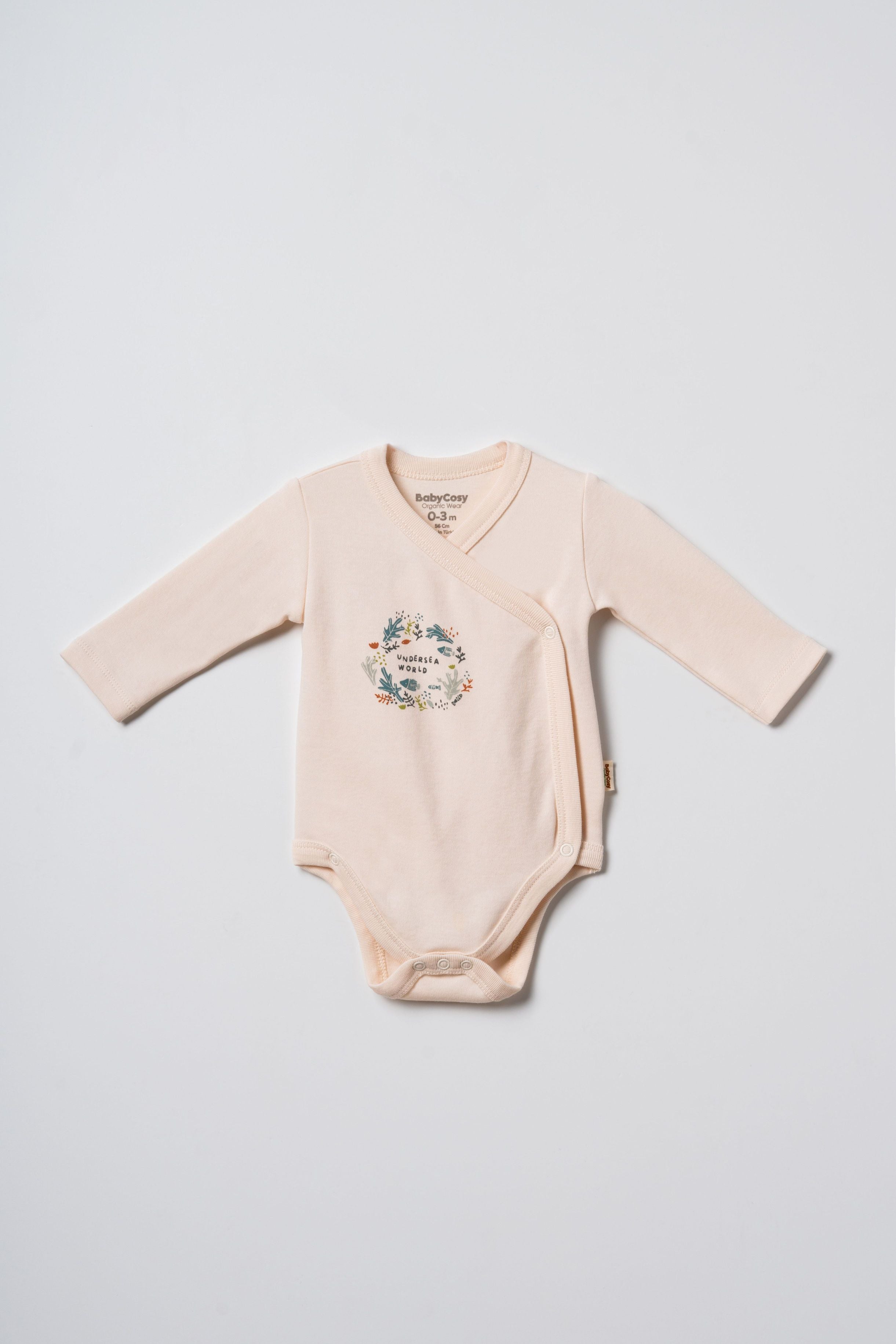 BabyCosy Set 2 Body Kimono Cotone Neonato Mare 0-3 Mesi