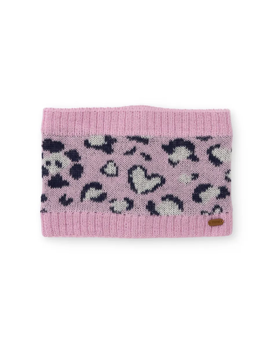 TucTuc Scaldacollo Bimba Rosa Tricot Animalier