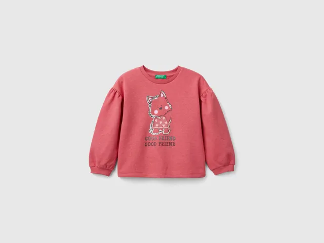 United Colors of Benetton felpa bimba glitter 104 cotone