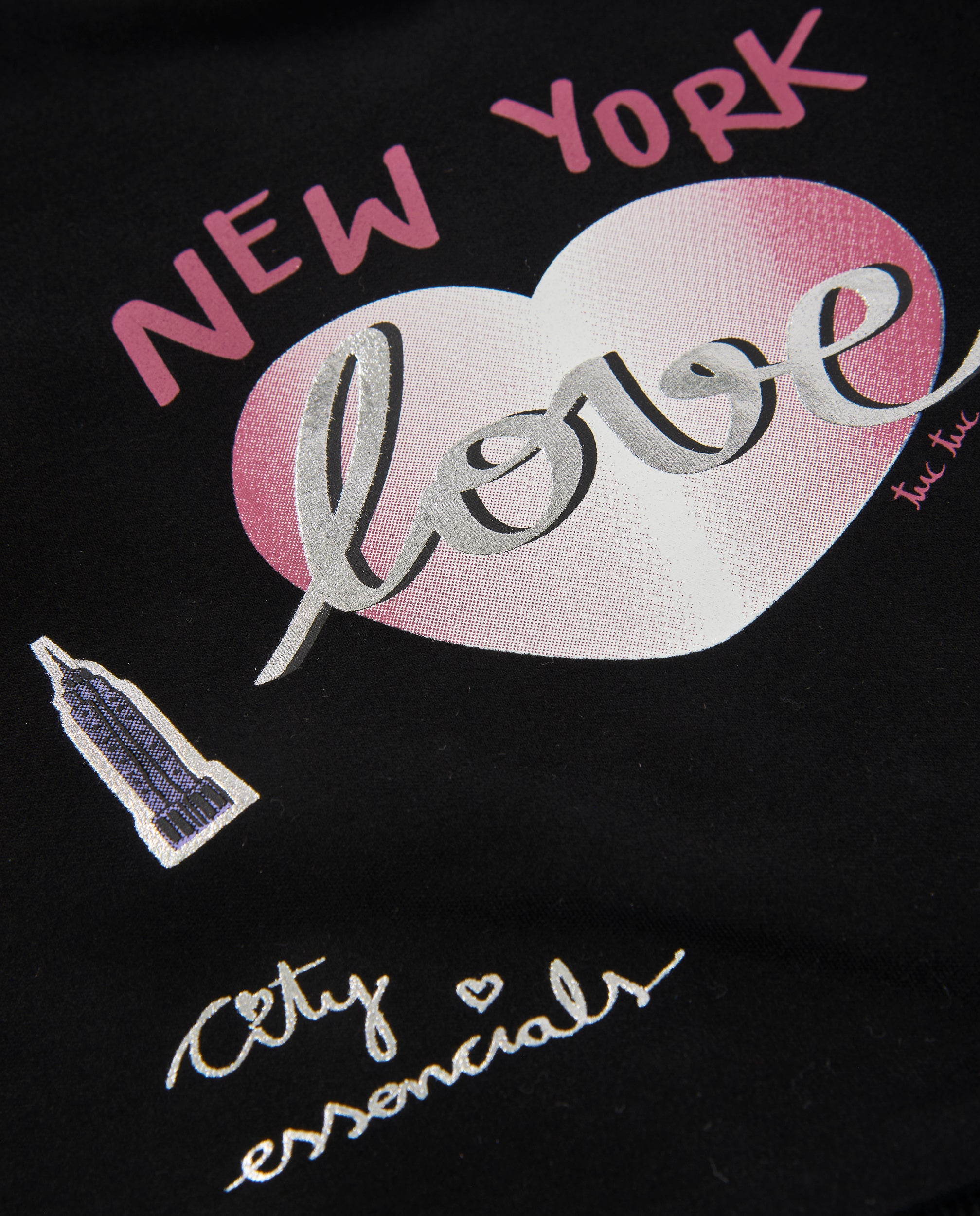 TucTuc Felpe Felpa Bambina Nero Cuore New York Calda