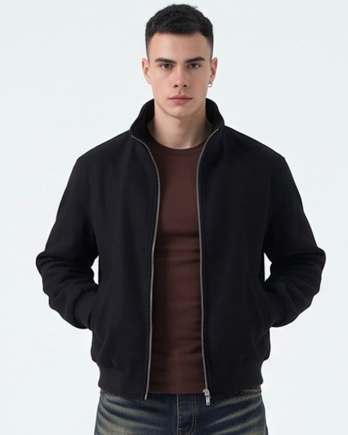 Sottosopra ANGA7769 Giubbino Uomo Collo Coreana Nero