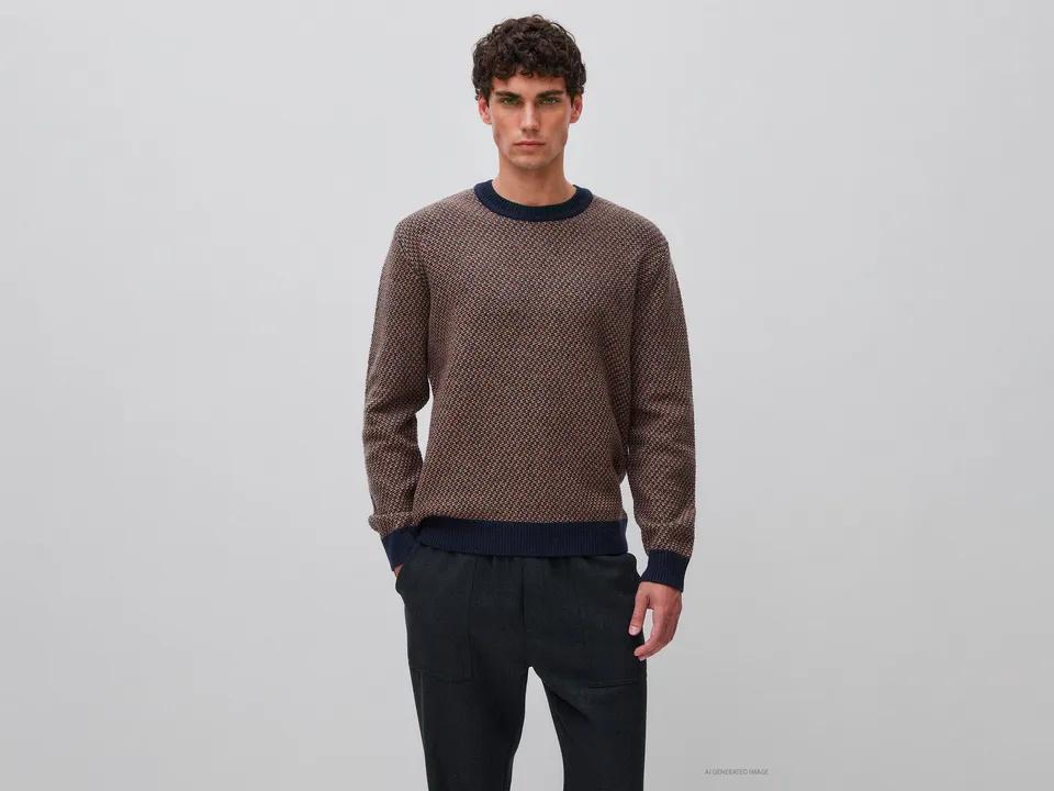 United Colors of Benetton Maglione Jacquard Lana Cotone