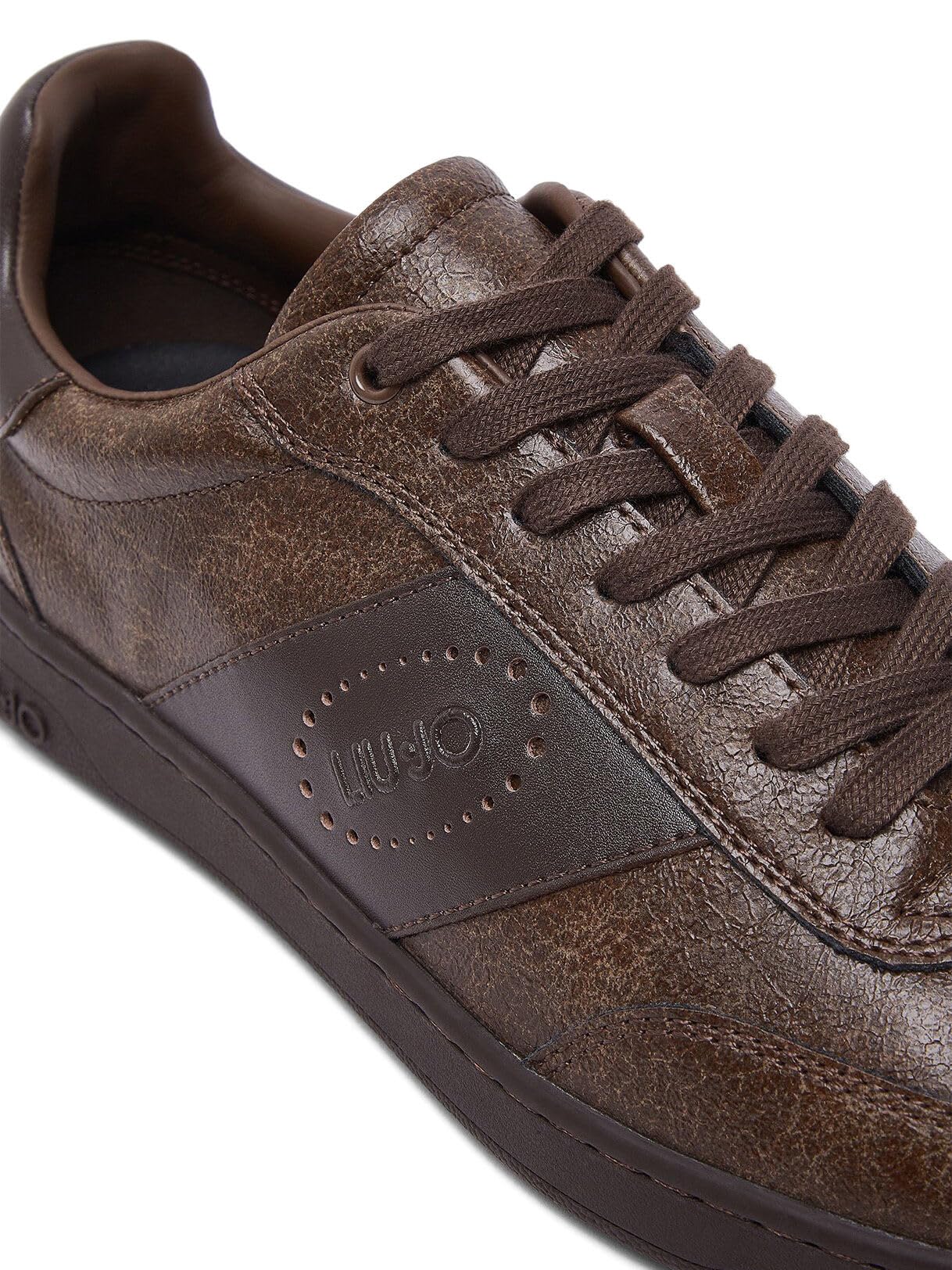 Liu Jo Sneakers uomo pelle crackle testa di moro 3 cm