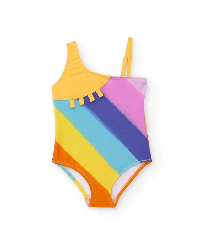 TucTuc Costumi Da Bagno costume mare bambina giallo asimmetrico