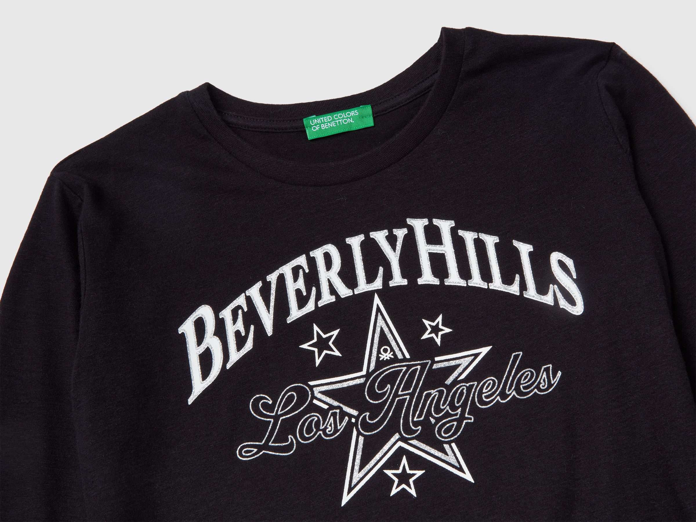 United Colors of Benetton T-Shirts T-shirt cotone stampa glitter