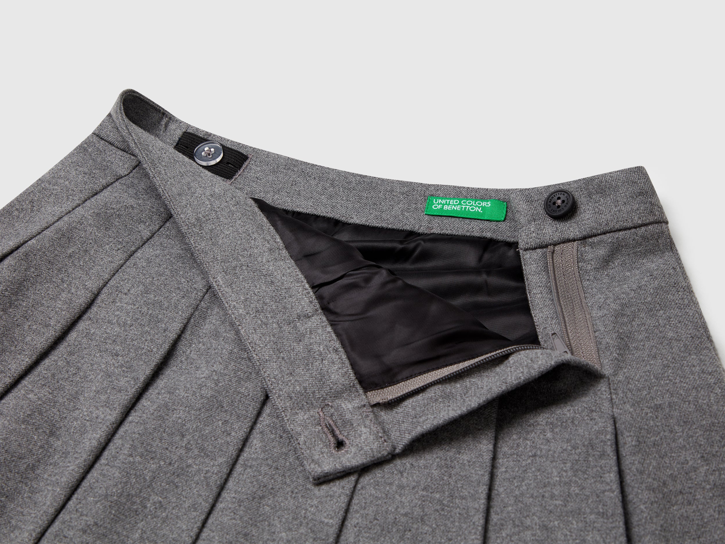 United Colors of Benetton gonna plissettata in flanella stretch