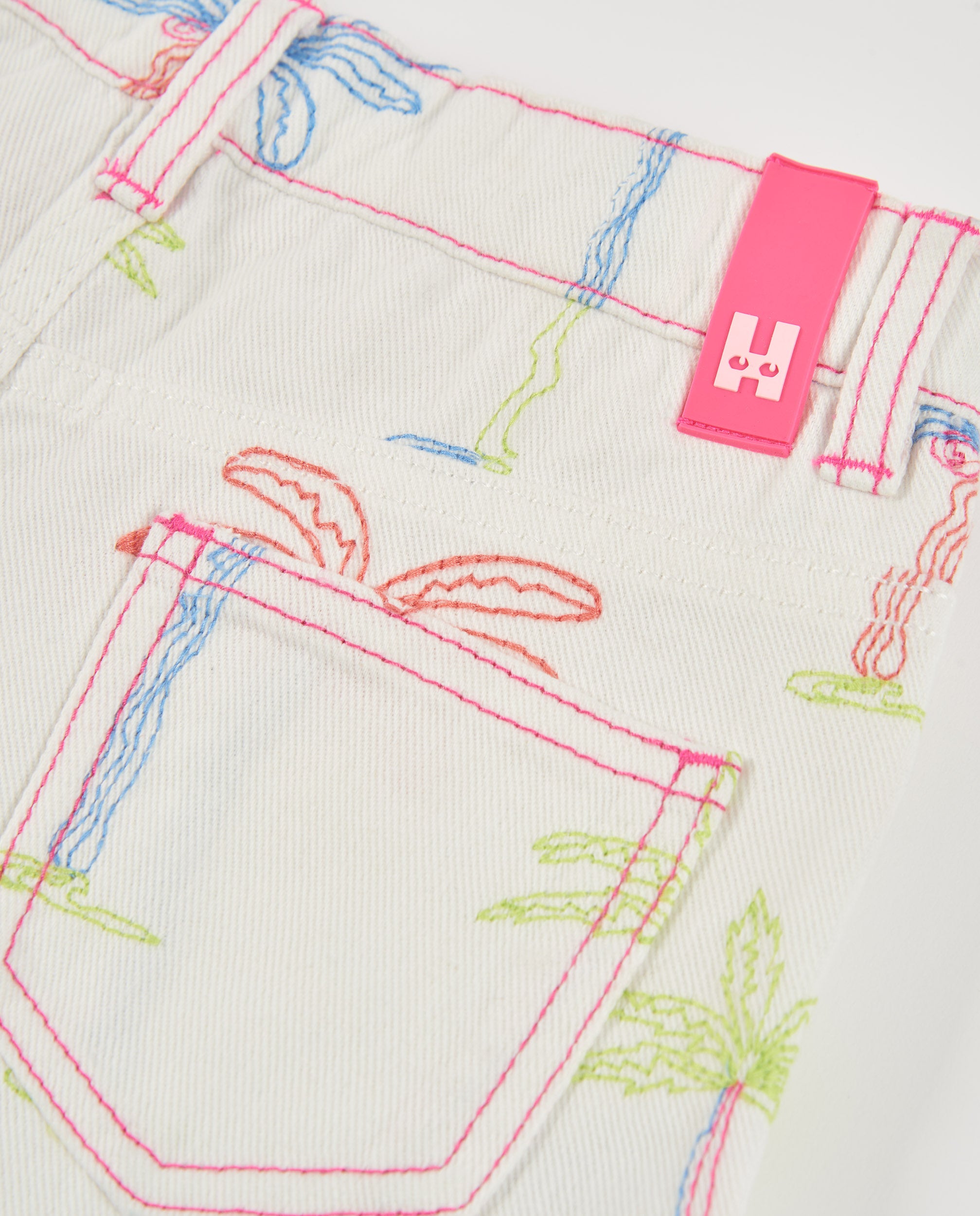 TucTuc Bermuda Shorts Bambina Bianchi Stampa Palme